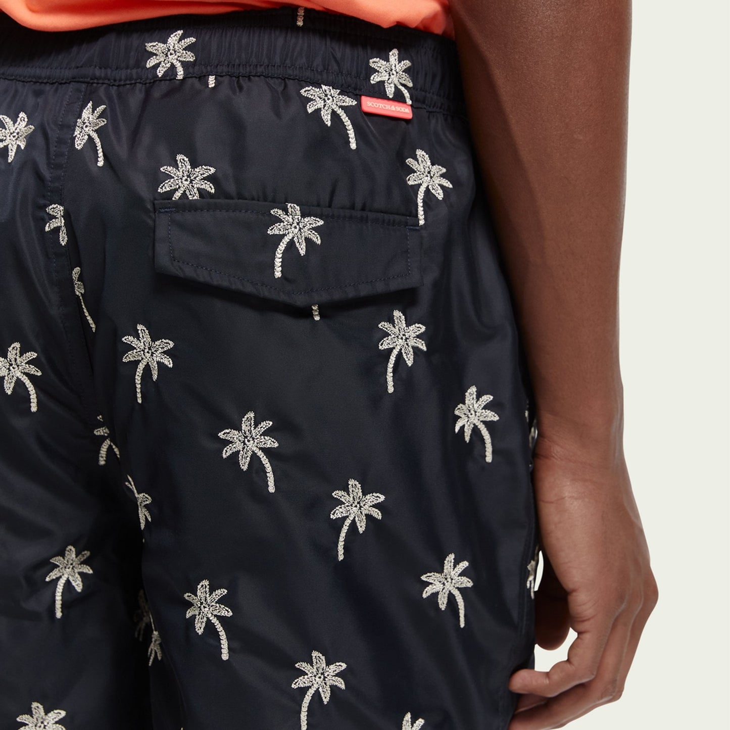 - Palms Embroidered Swim Shorts - Navy