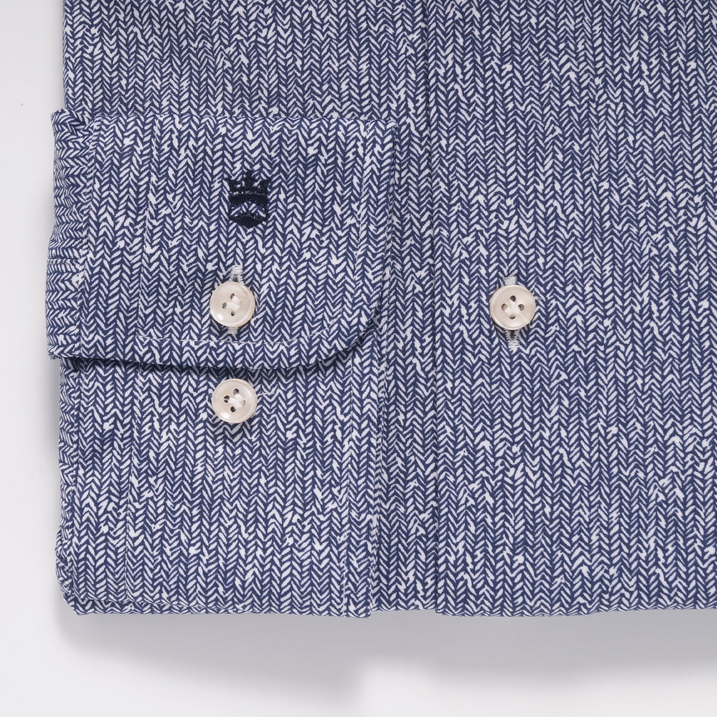 - Roma - Modern Kent Knitted Lux Shirt - Navy