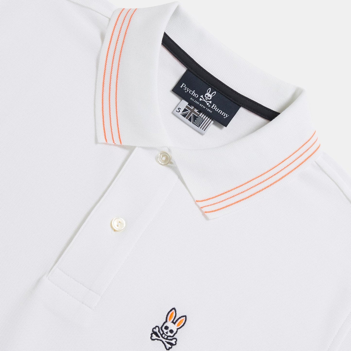 - Anthony - Neon Tipped Polo - White