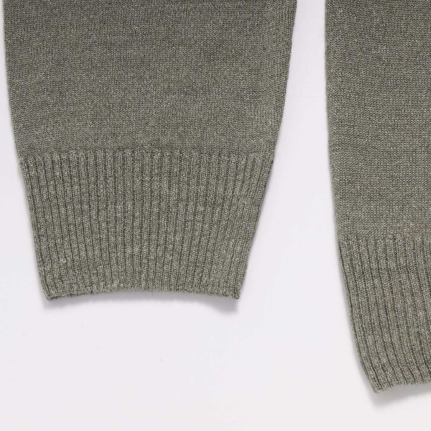Merino Linen Blend Crew Neck Pullover - Green