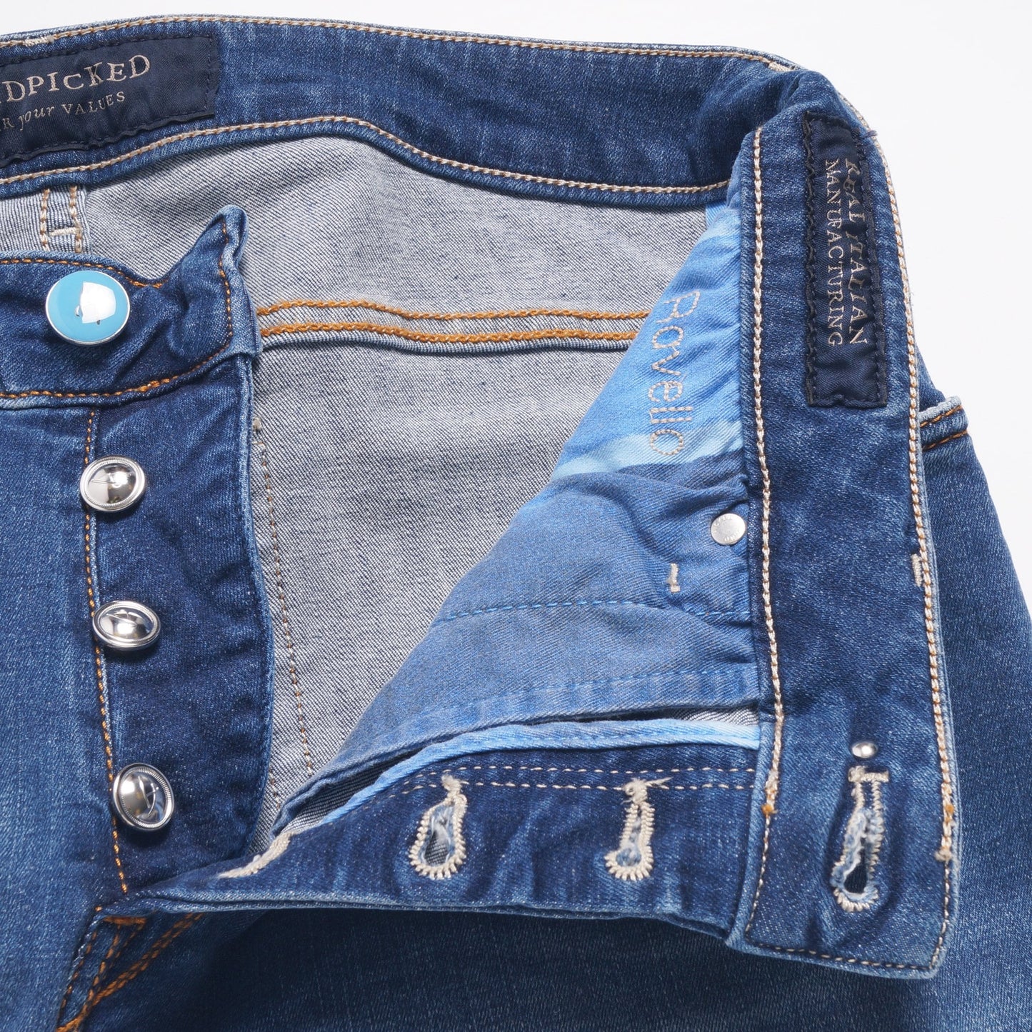 - Ravello - Comfort 5 Pocket Jeans - Mid Blue
