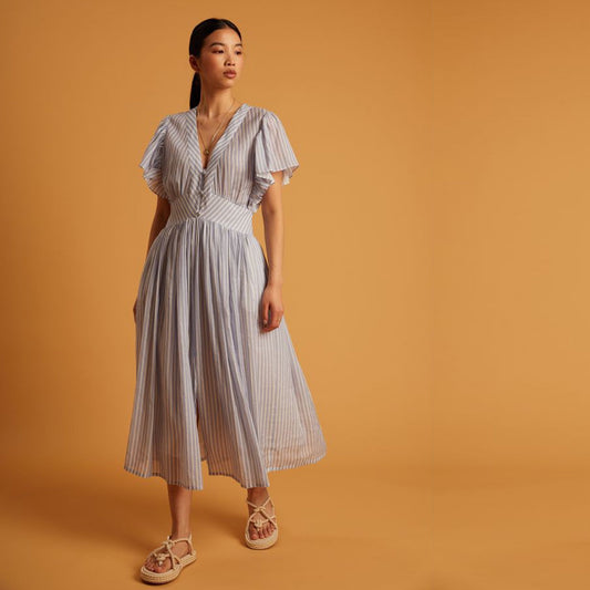 - Yael Dress - Azure/Ecru