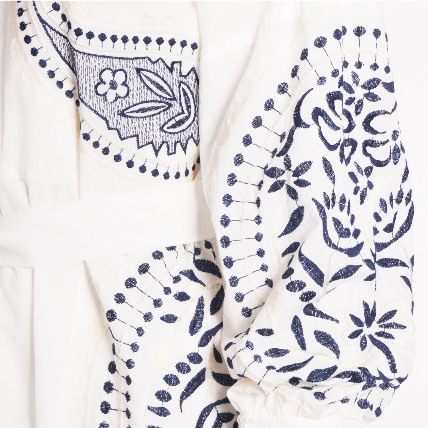 - Paisley Embroidered Dress - White