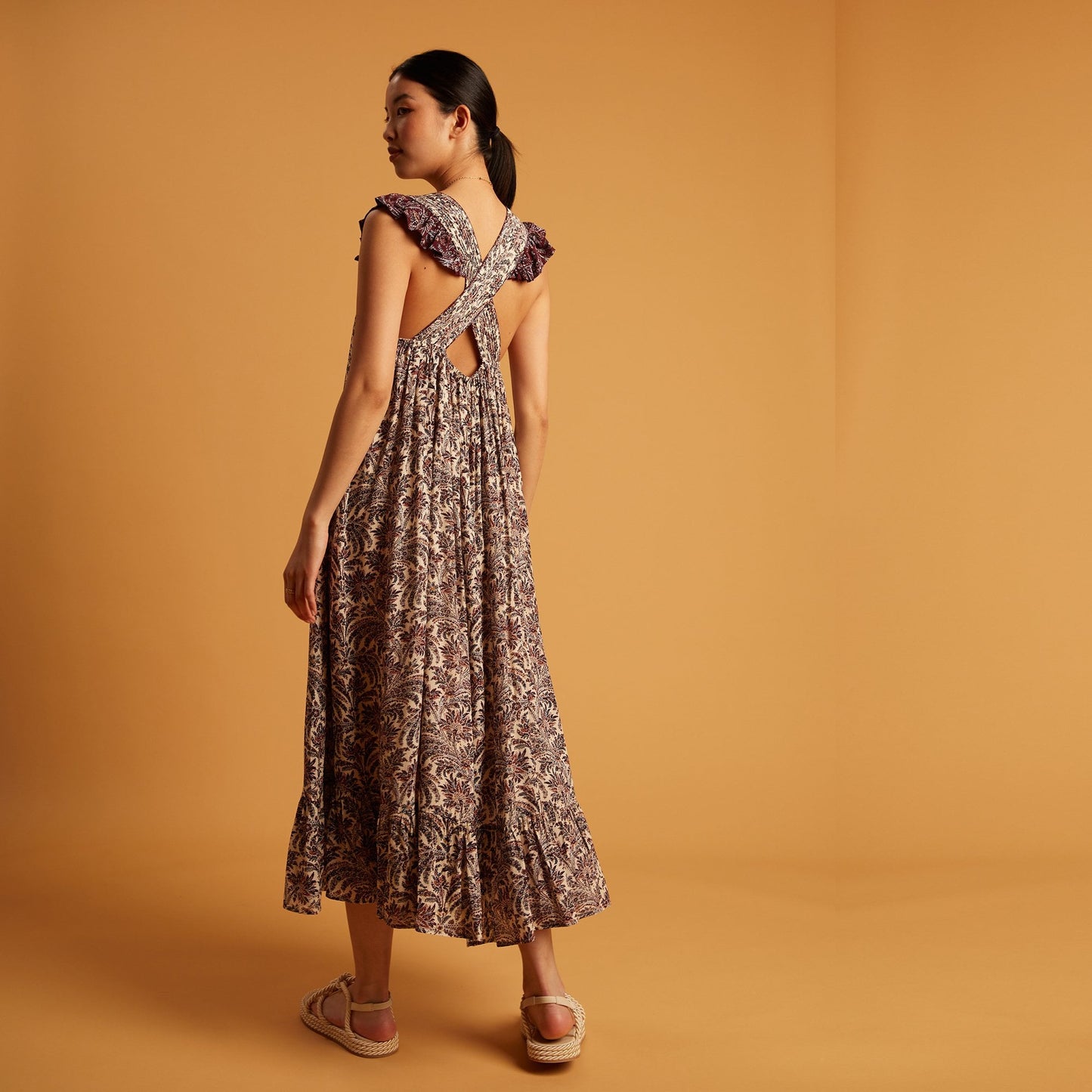 - Eddy Printed Dress - Sable