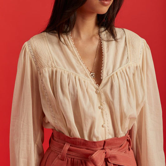 - Bastien - Lace Shirt - Ecru