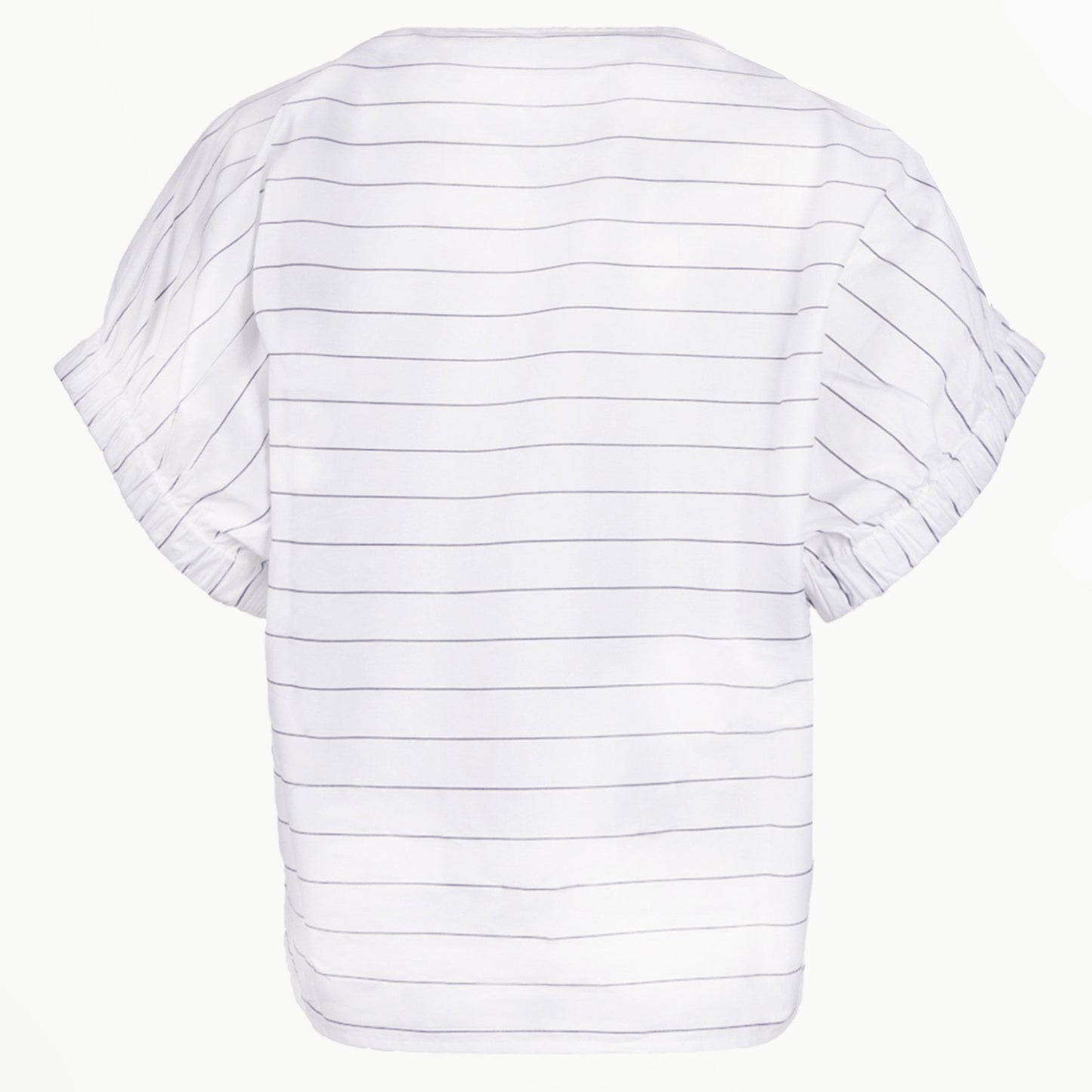 V-Neck Striped Top - White/Black
