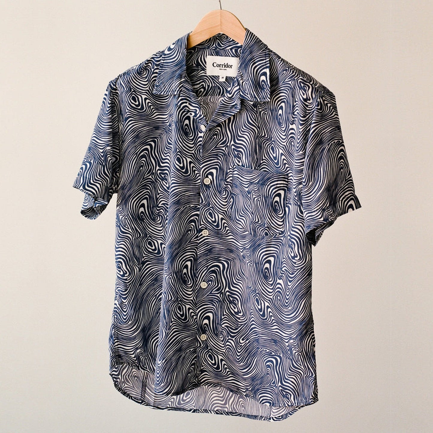 - Contours Print Shirt - Navy