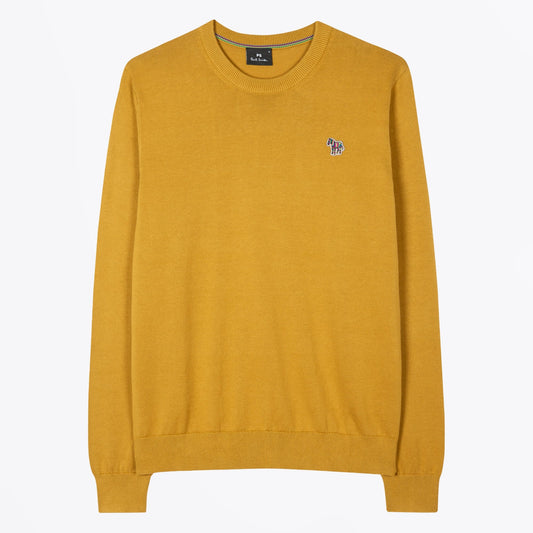 - Zebra Badge Pullover - Ochre Yellow