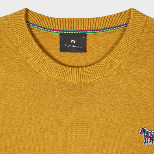 - Zebra Badge Pullover - Ochre Yellow