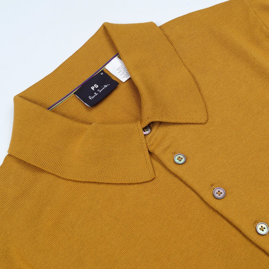 - Zebra Badge Pullover Polo - Ochre Yellow