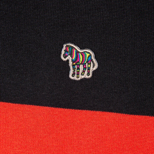 - Zebra Badge Crew Neck Pullover - Black