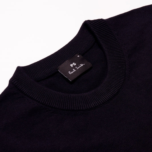 - Zebra Badge Crew Neck Pullover - Black