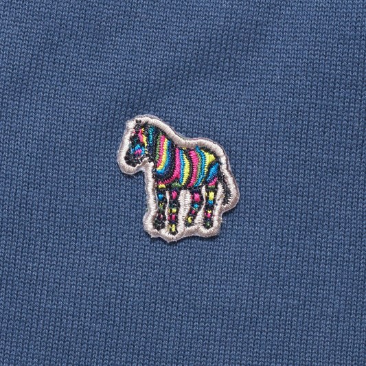 - Zebra Badge Crew Neck Pullover - Indigo