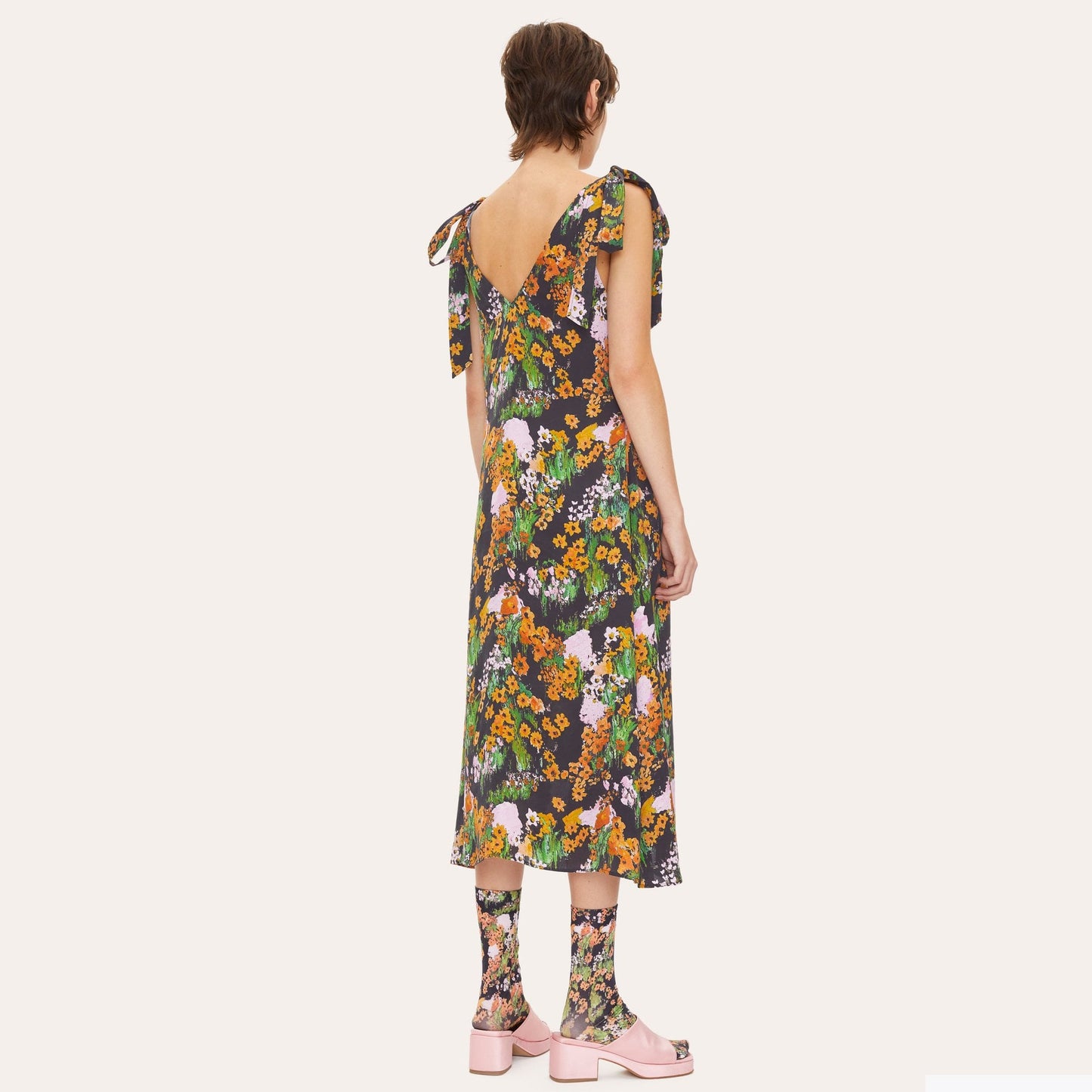 Niama Dry Viscose Dress - Artist Canvas at Night