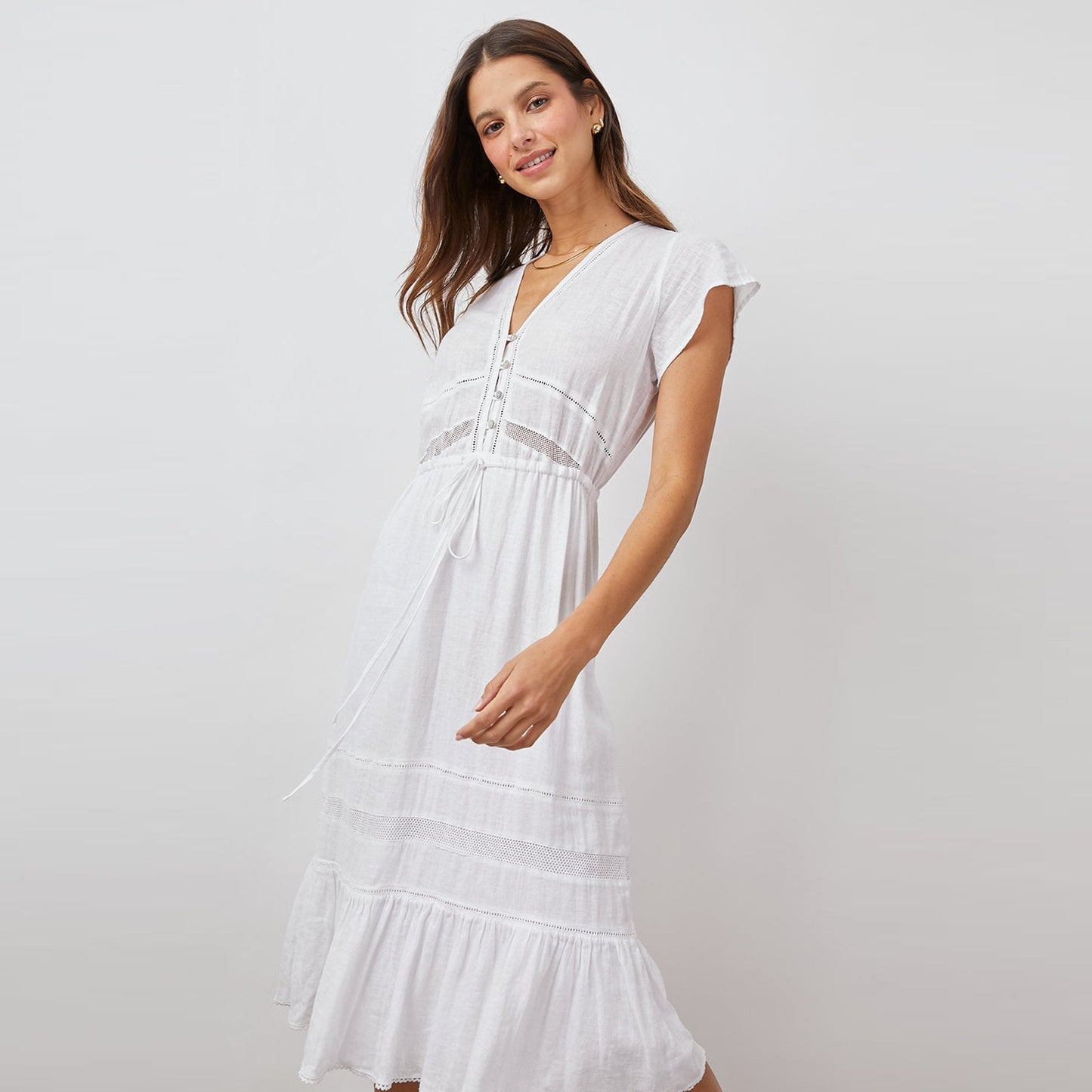 - Kiki White Dress - White Lace Detail