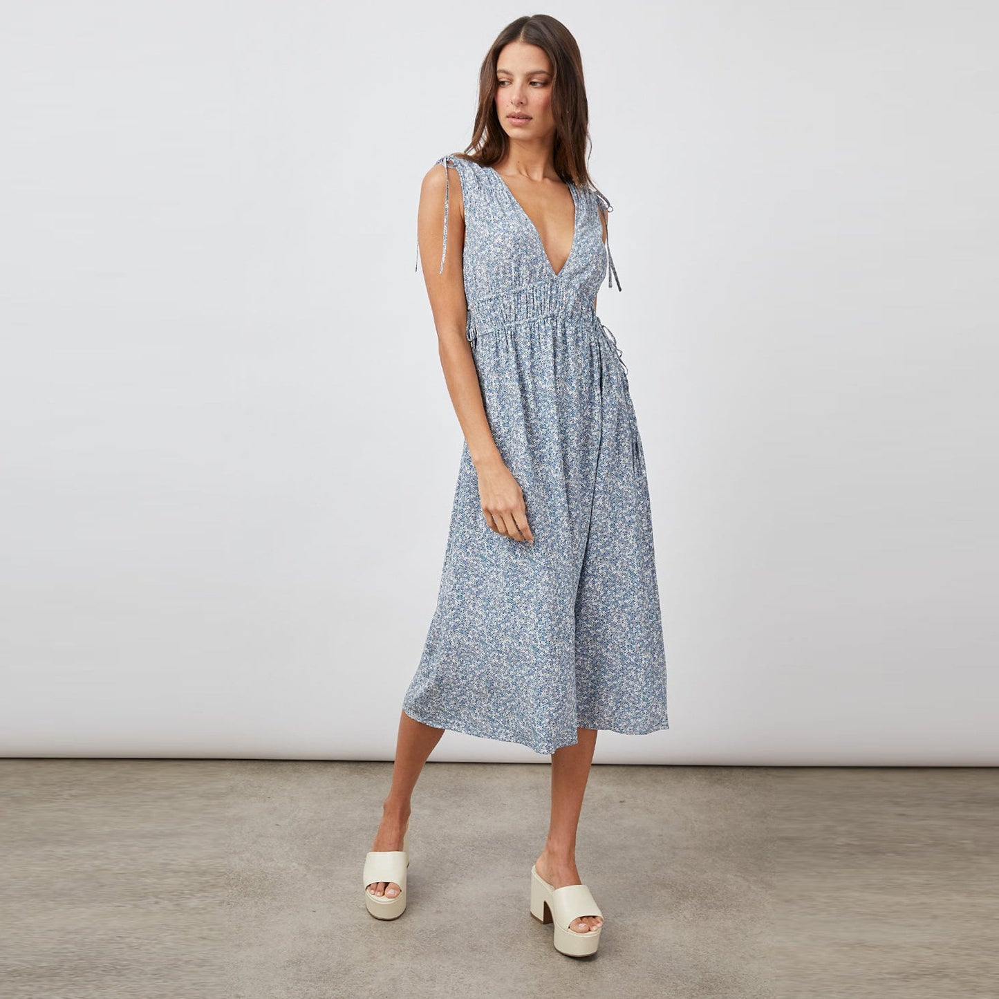 - Constantine Dress - Blue Mini Garden