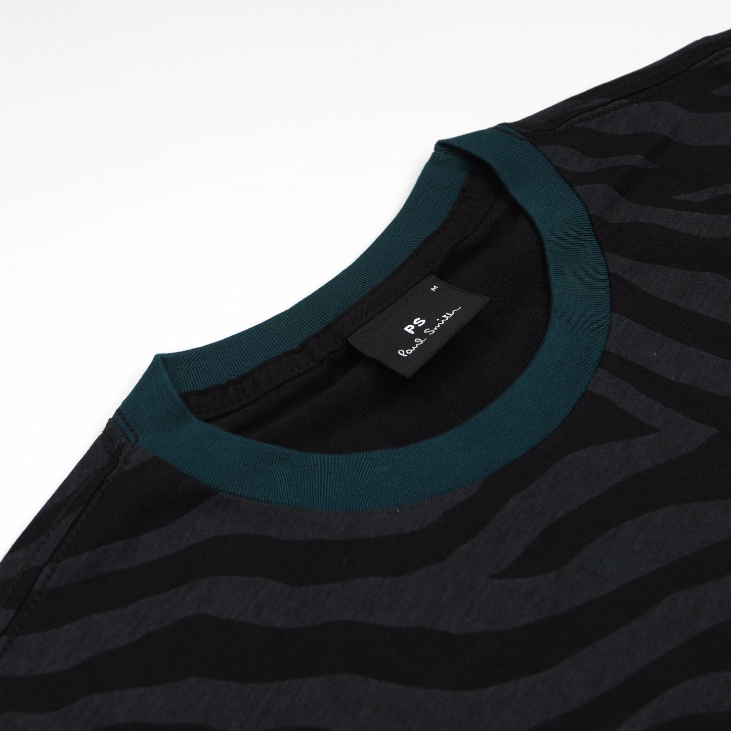 - Zebra Stripe Cotton T-Shirt - Black