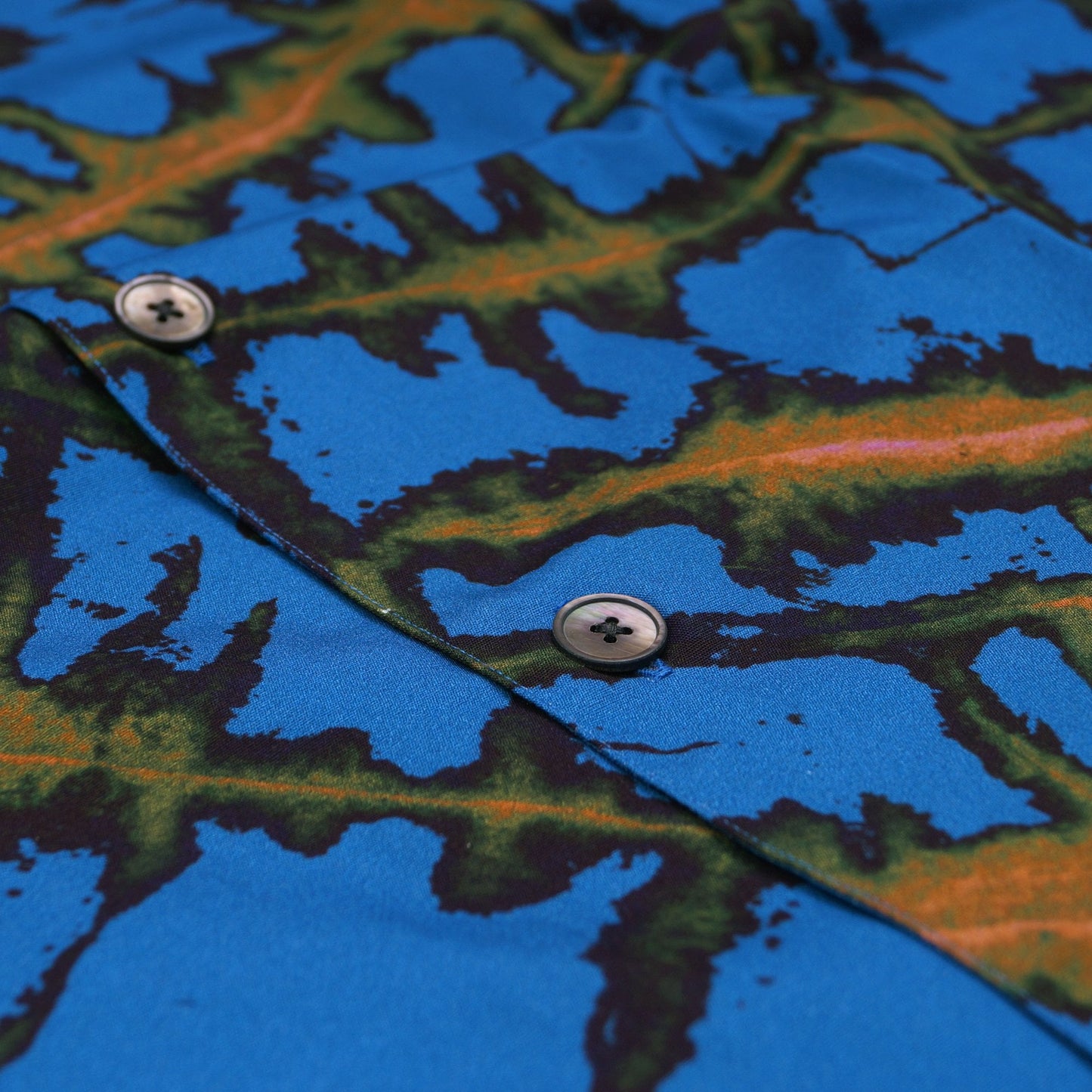 - Casual Fit Printed Shirt - Green Blue