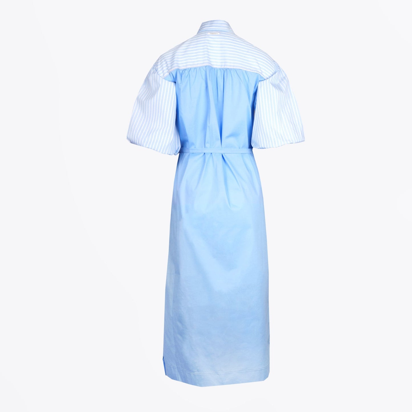 - Rellen Belted Shirt Dress - Bleu Ciel