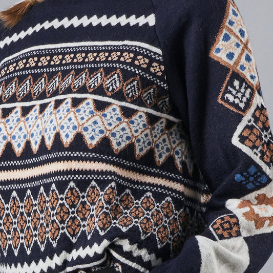 - Amuse Knitted Sweater - Navy