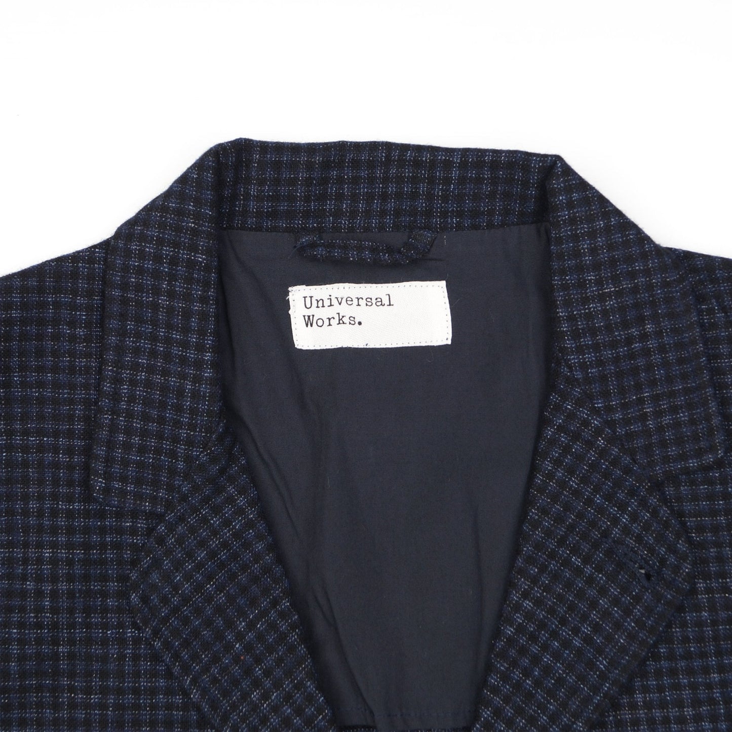 - Check Wool Mix 5 Pocket Jacket - Navy