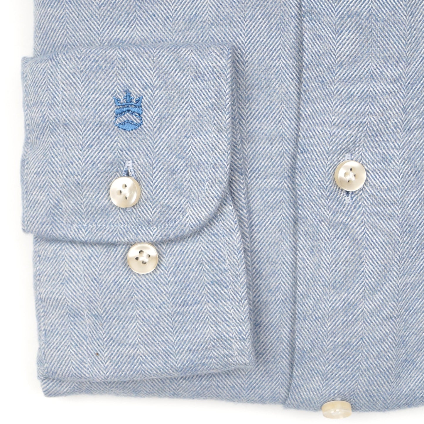 - Roma Modern Kent Shirt - Sky Blue/ Off White