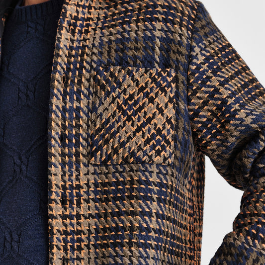 - Whiting Overshirt Heritage Check - Navy/Khaki