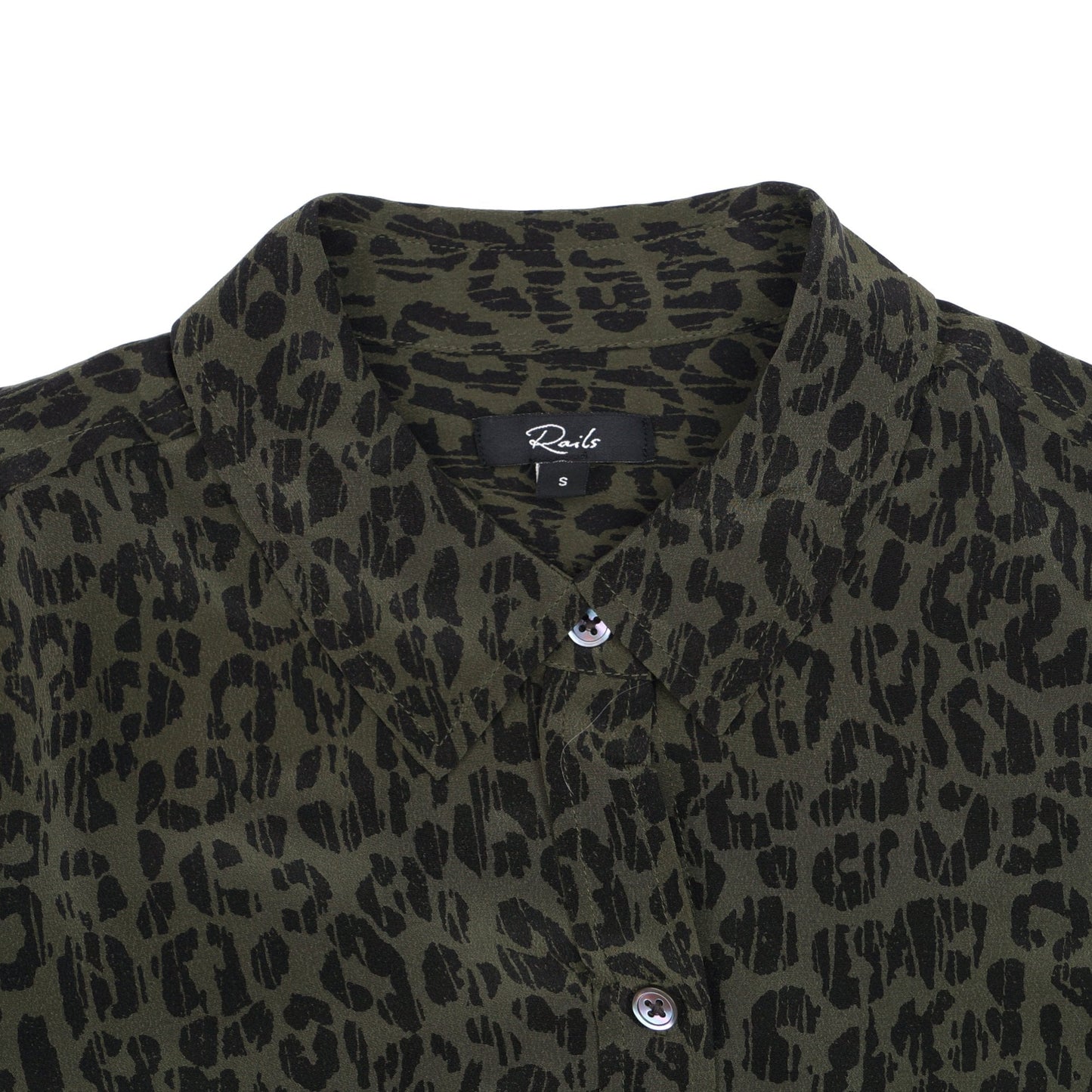 Kate Shirt - Olive Batik Cheetah