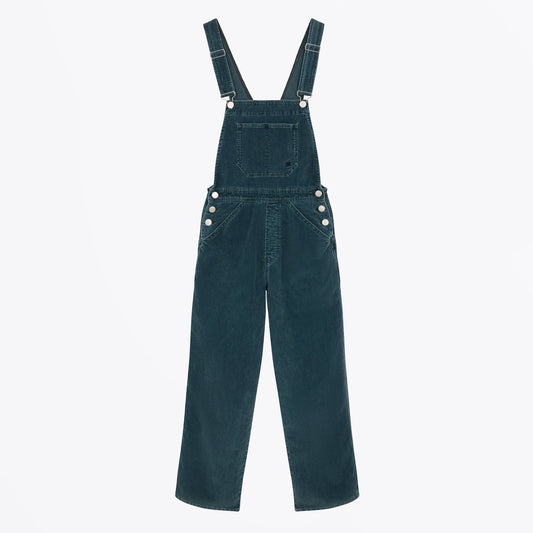 - Omar Plain Corduroy Dungarees - Duck Blue