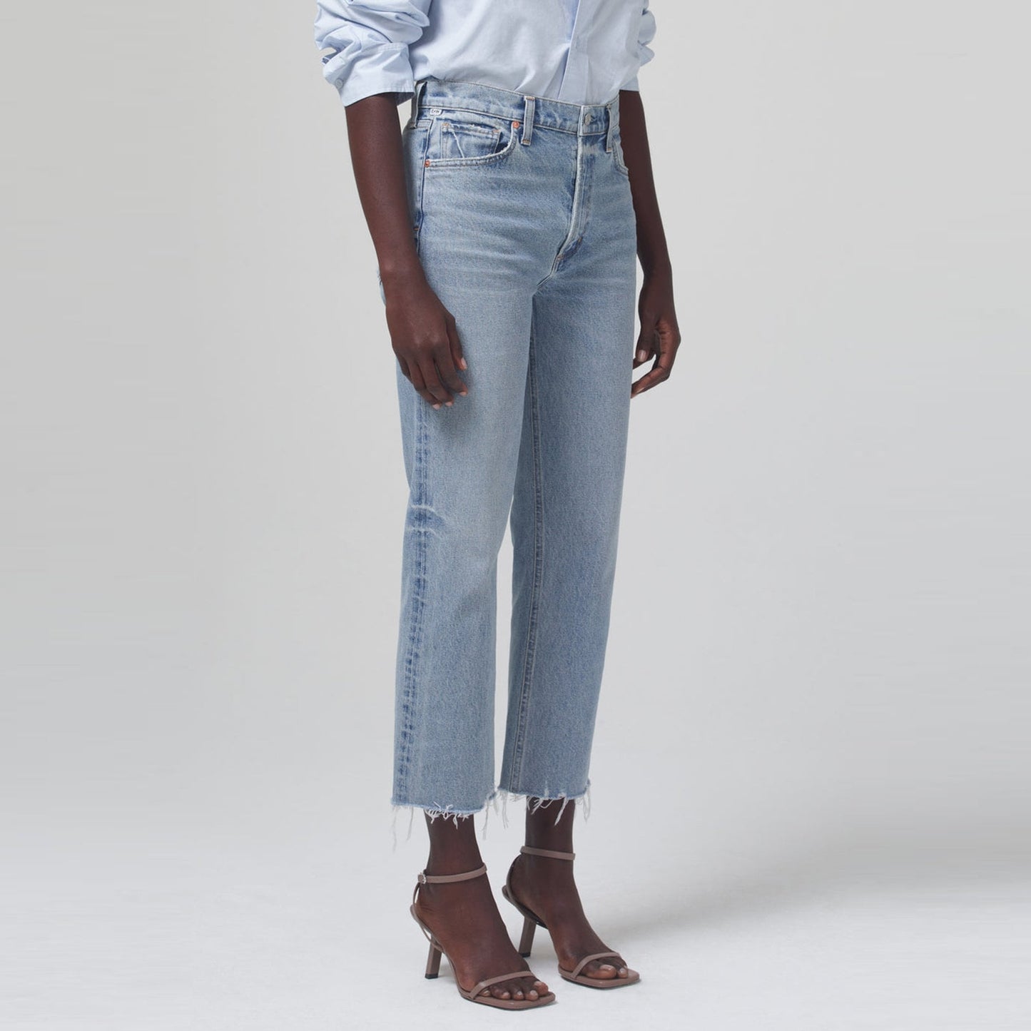 - Daphne Crop High Rise Jeans - Checkmate