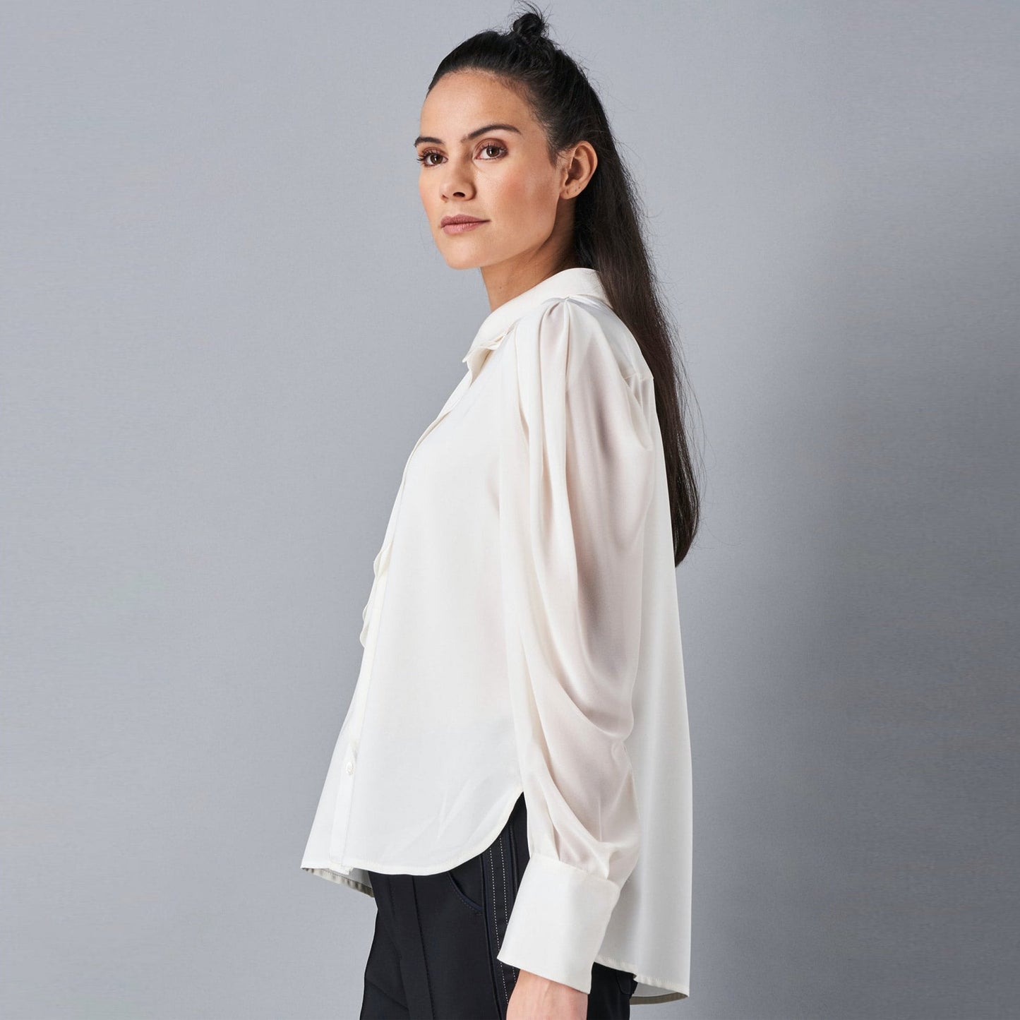 - Proud Ruffle Front Shirt - Ivory