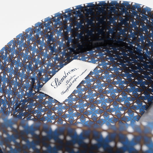 - Slimline 75 Geo Print Shirt - Navy