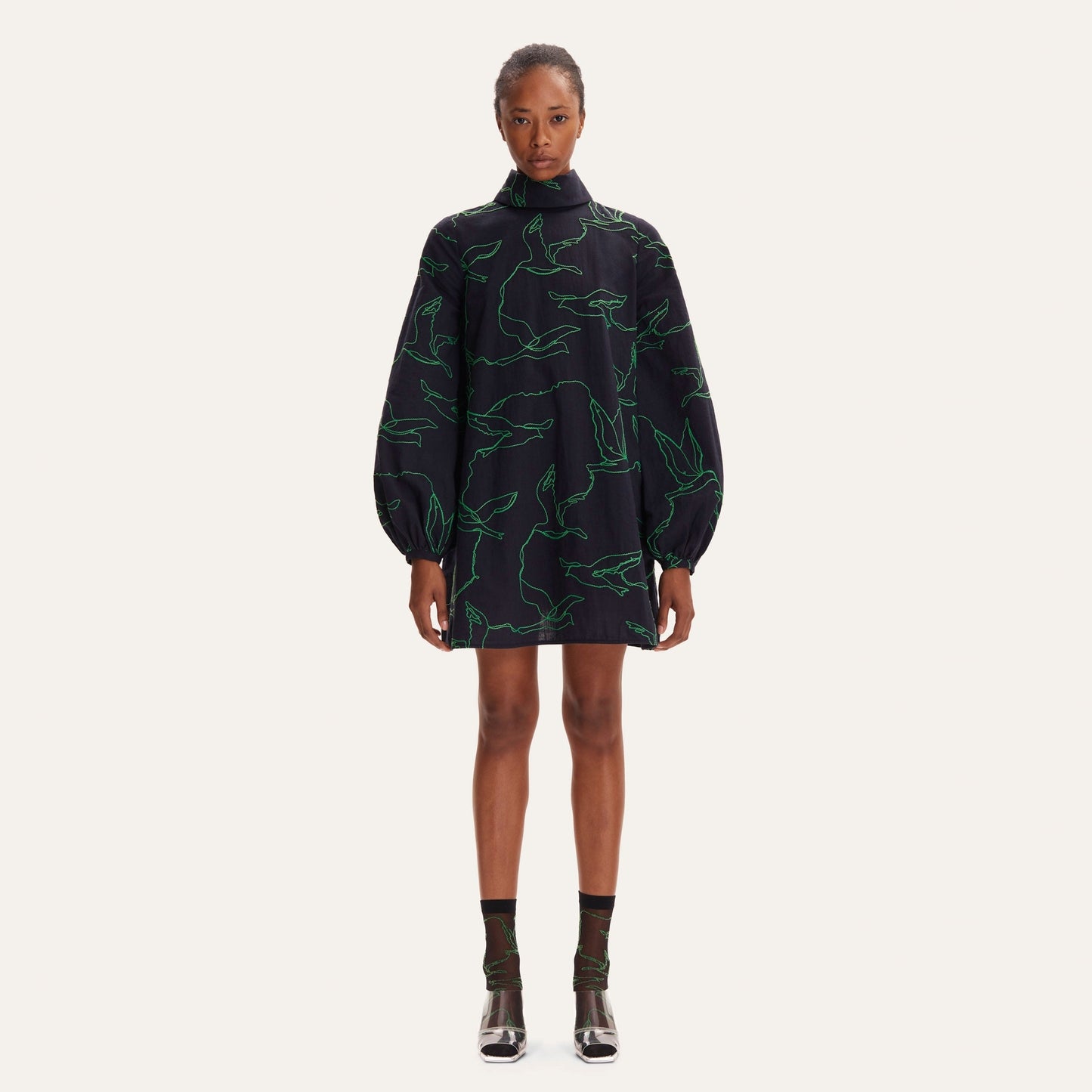 - Aries Cotton Dress - Birds