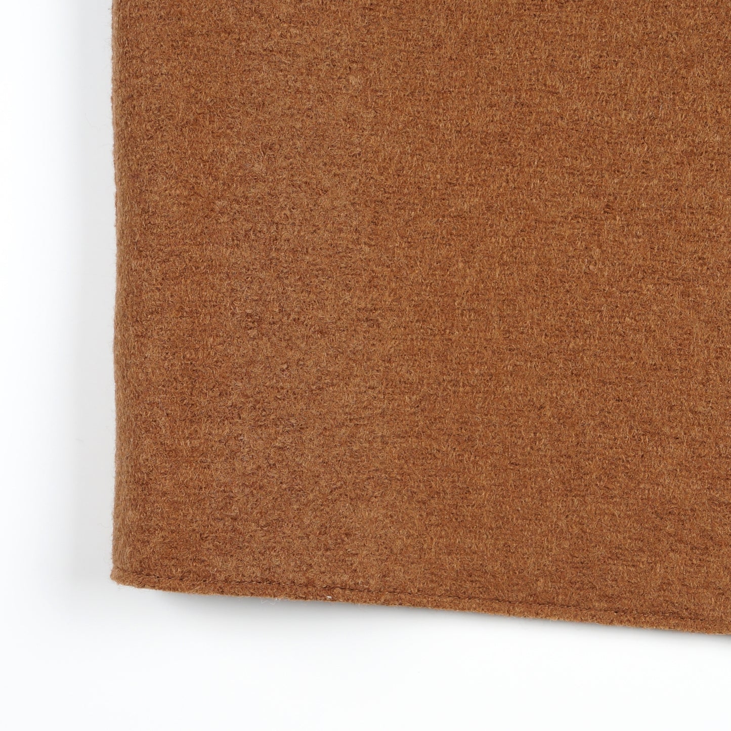 - Cacoon Pressed Wool Coat - Caramel