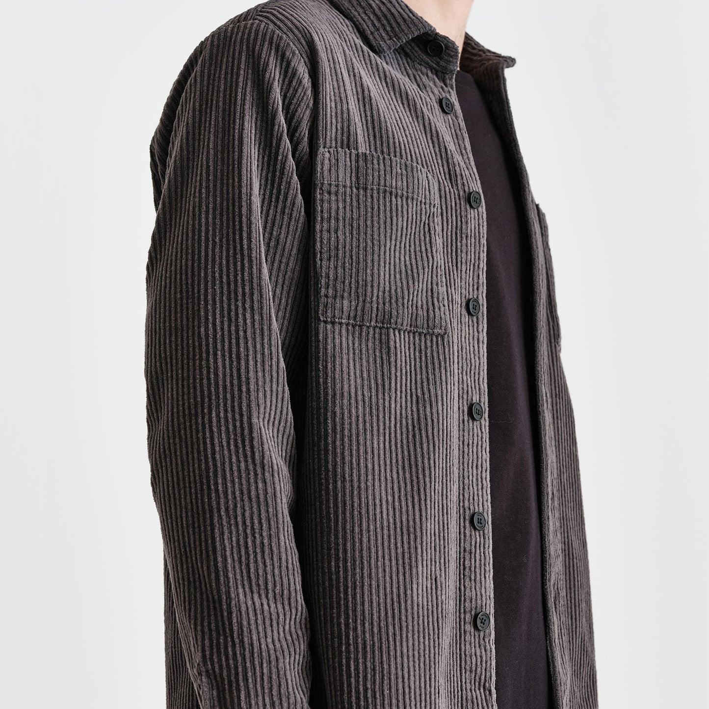 - Whiting Penn Cord Overshirt - Charcoal