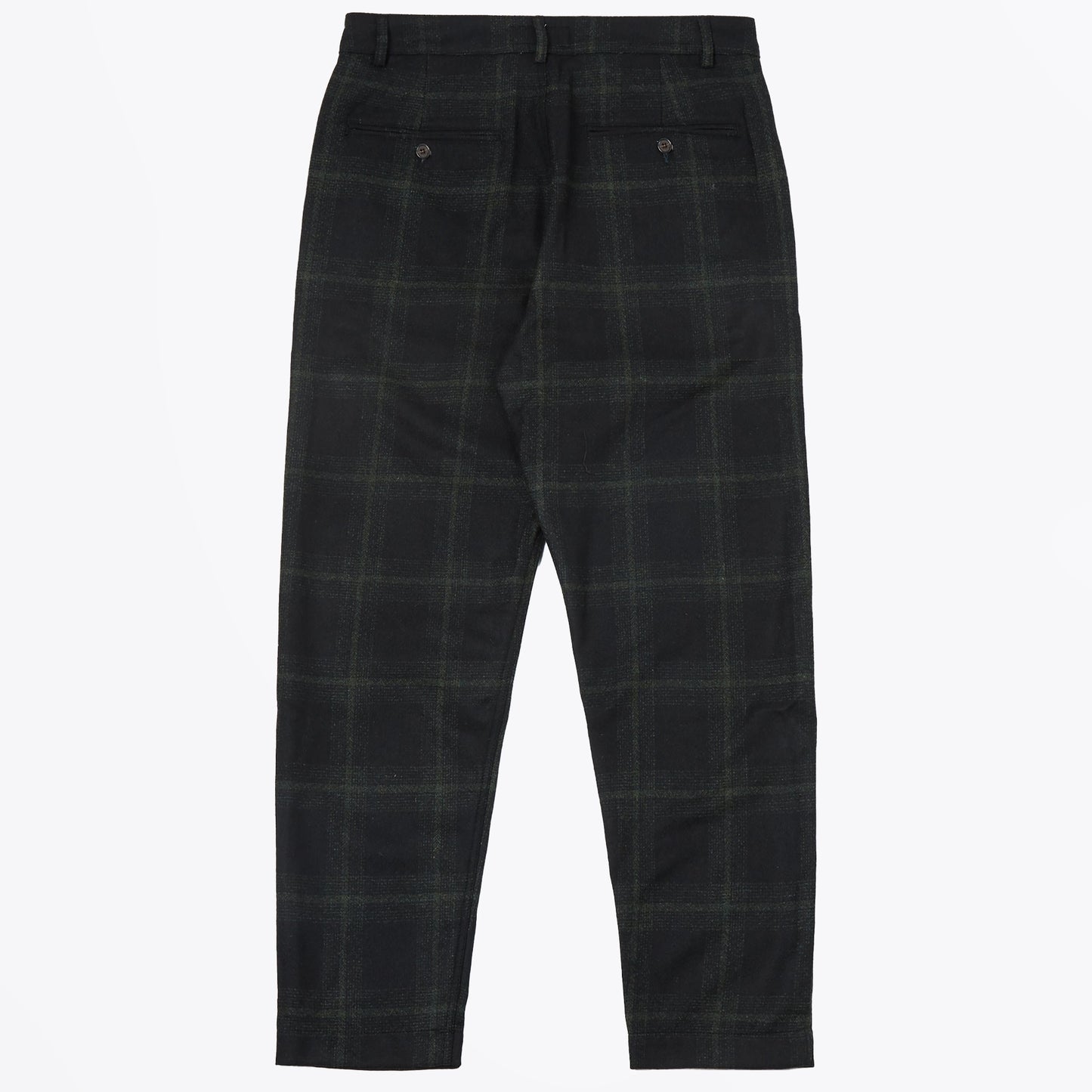 Merino Check Military Chinos - Olive