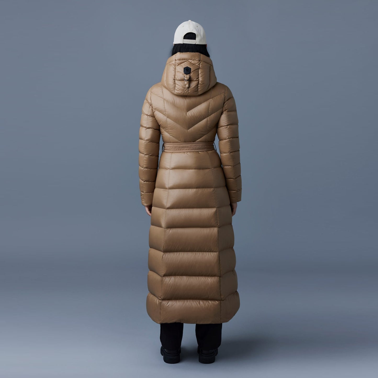 - Calina Long Puffa Coat - Camel