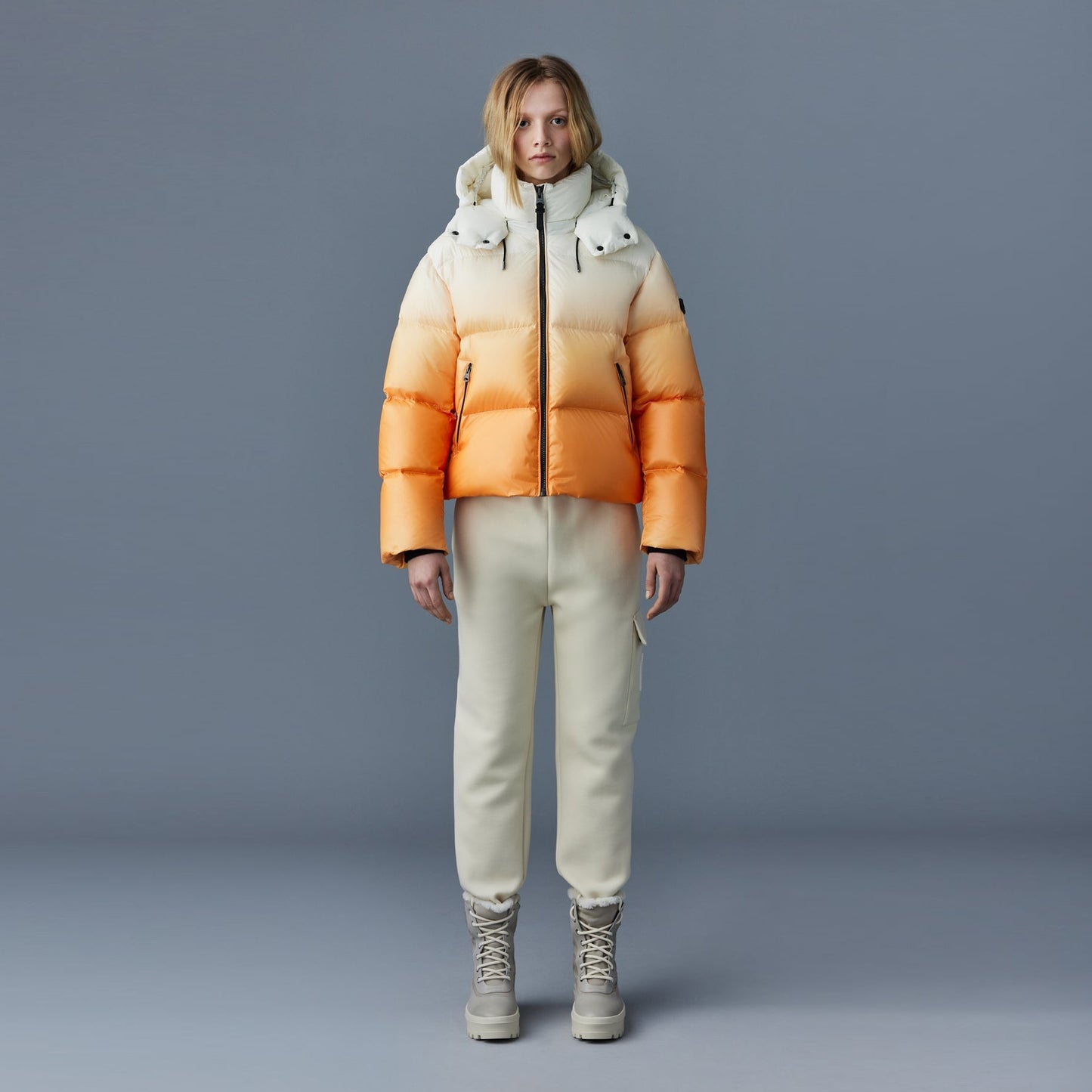 - Evie Ombre Puffa Coat - Sunset