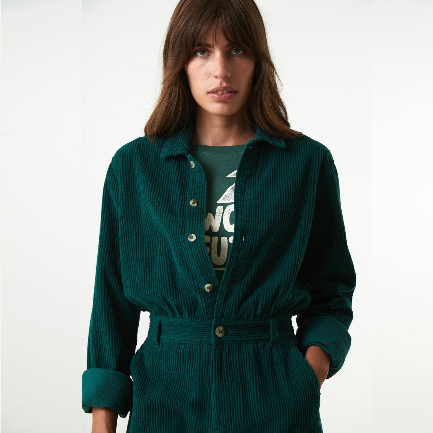 - Orelie Cord Overall - Forest