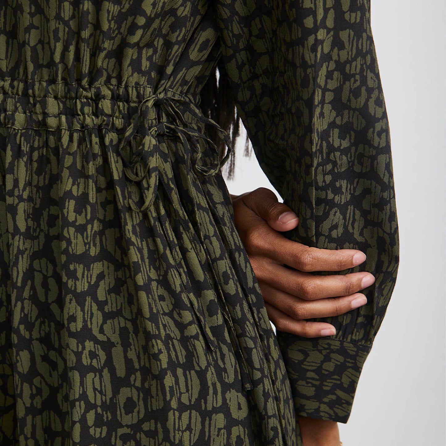 Maple Dress - Olive Batik Cheetah