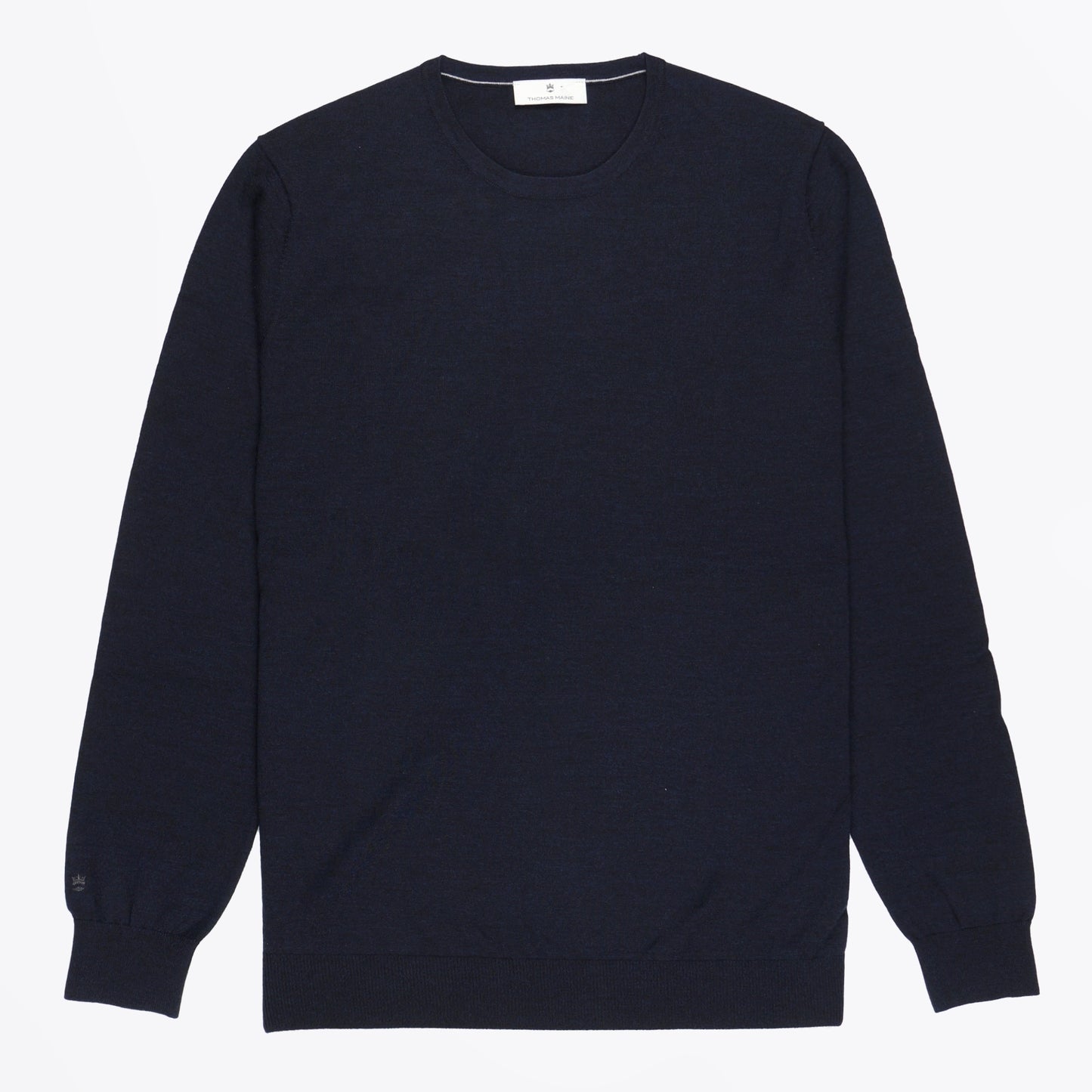 - Merino Crew Neck Pullover - Navy