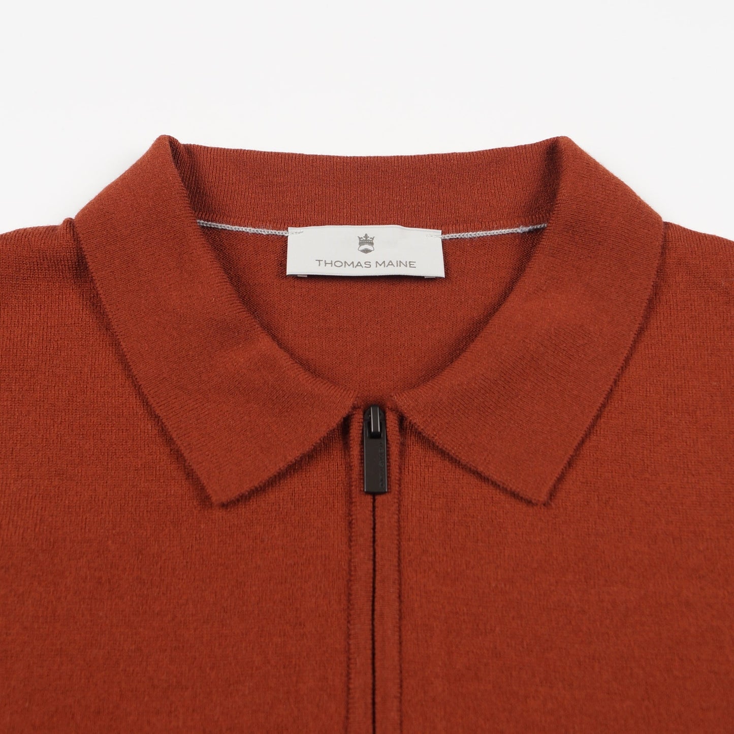- Merino Zip Pullover Polo - Jasper Melange