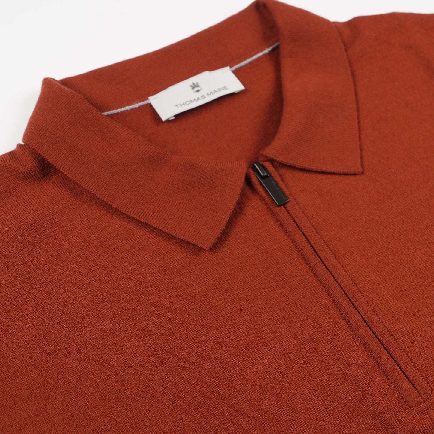 - Merino Zip Pullover Polo - Jasper Melange