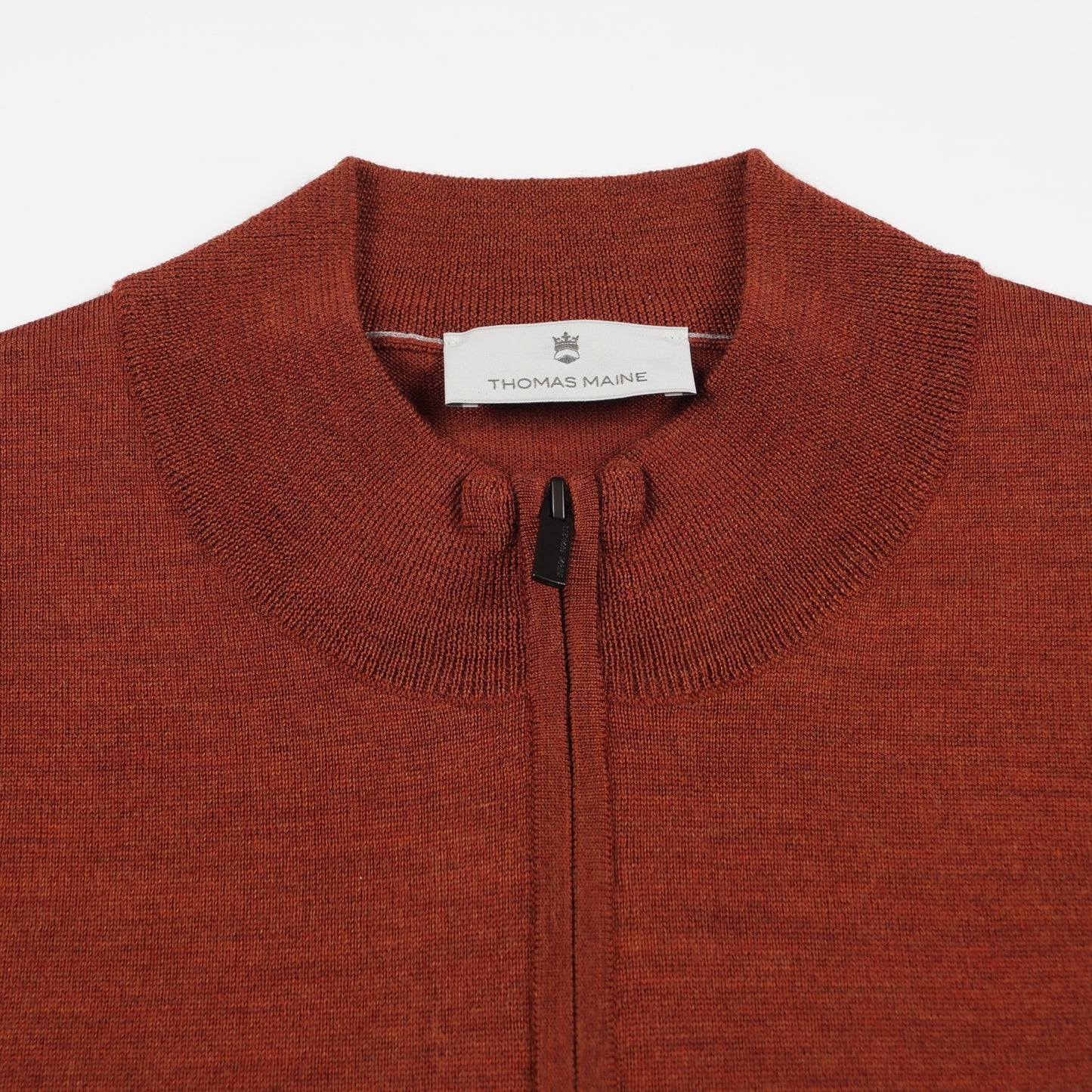 - Merino Shirt Style Zip Pullover - Jasper Melange
