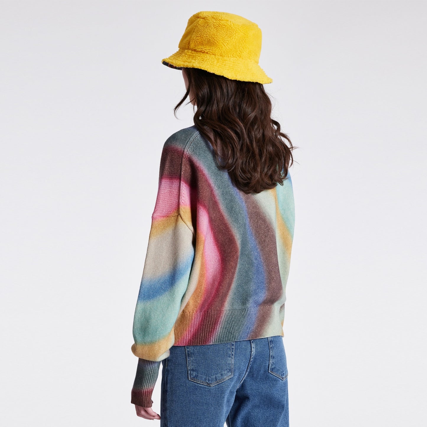 - Spray Swirl Knitted Crew Neck Pullover - Multicoloured