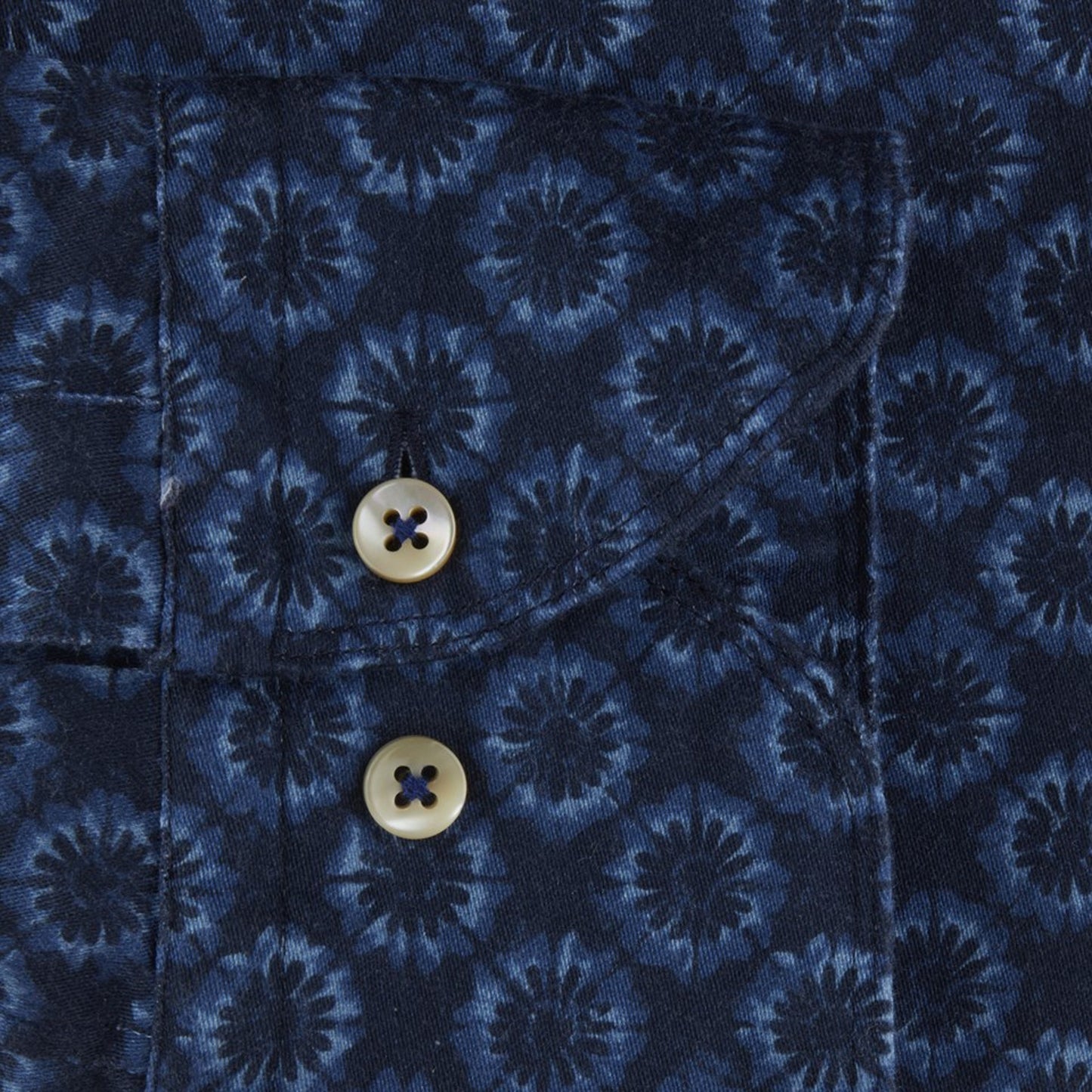 - 8477 Slimline Patterned Shirt - Navy