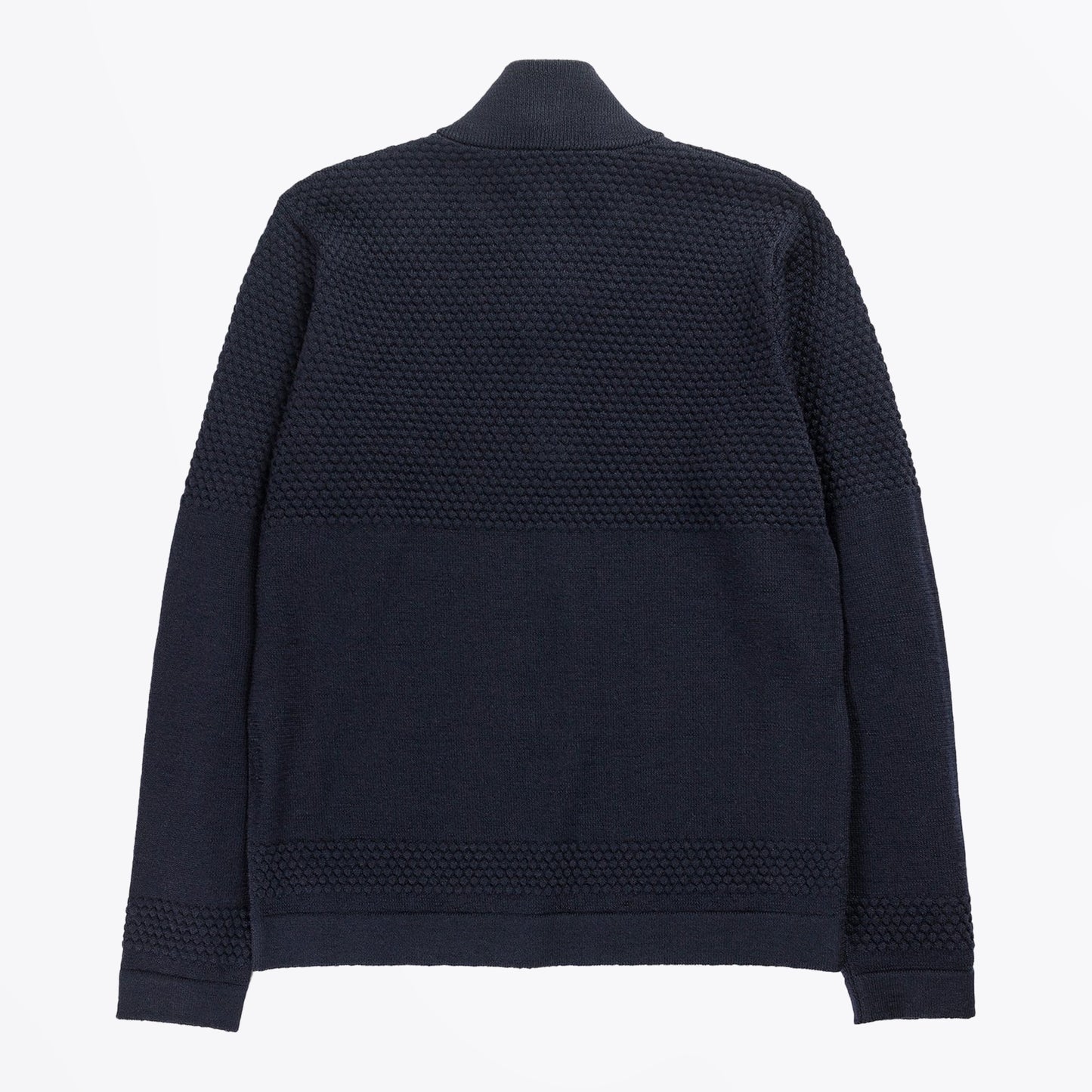 Fjord - Bubble Yoke Half Zip Knit - Navy