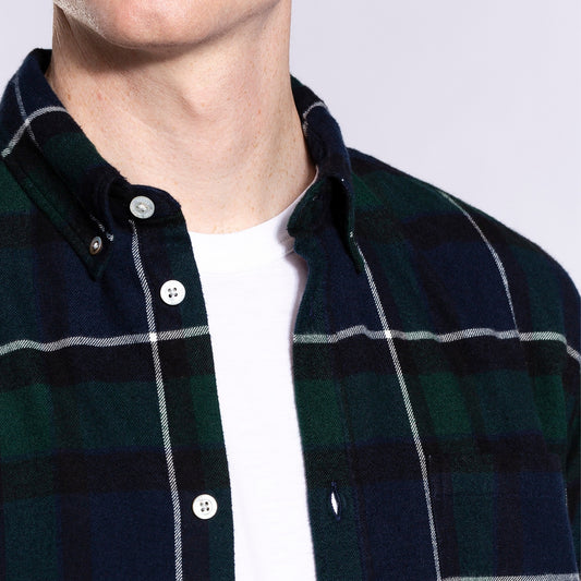 - Anton - Brushed Flannel Check - Black Check