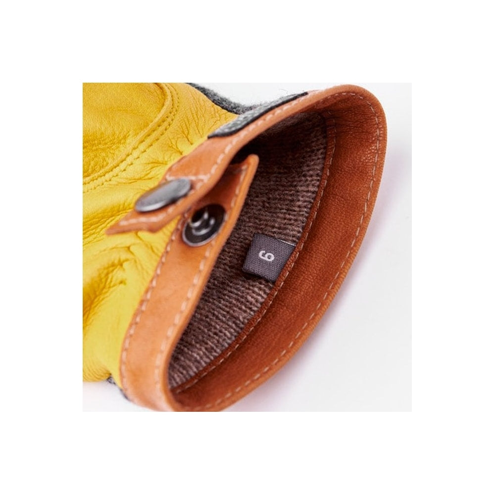 - Deerskin Wool Tricot Gloves - Yellow