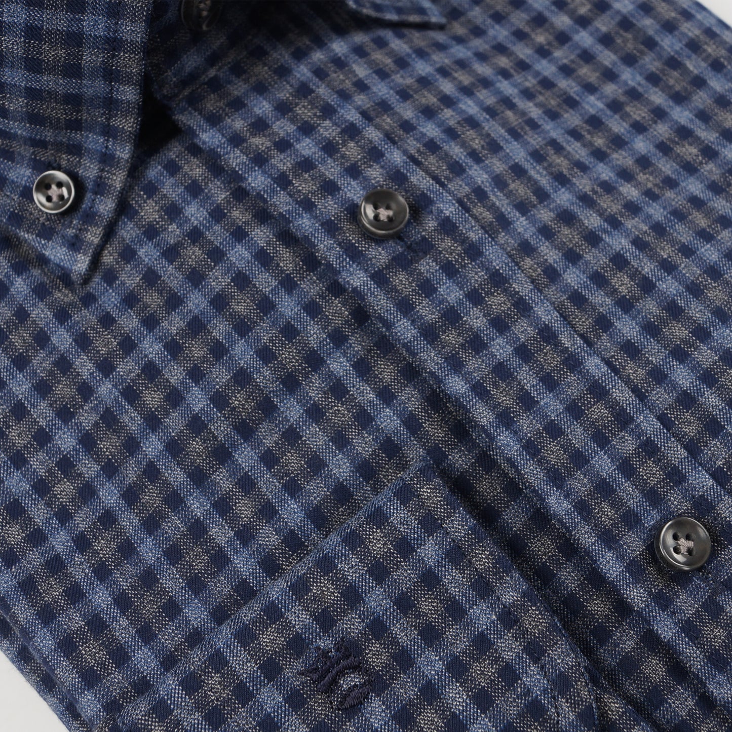 - Torino Button Down Check Shirt - Navy